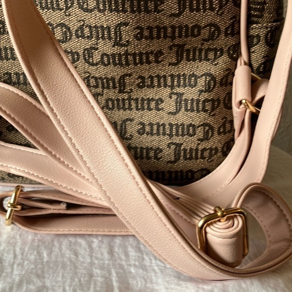 Juicy Couture Brown & Light Pink Backpack- extra pouch- Gold Tone main image 15